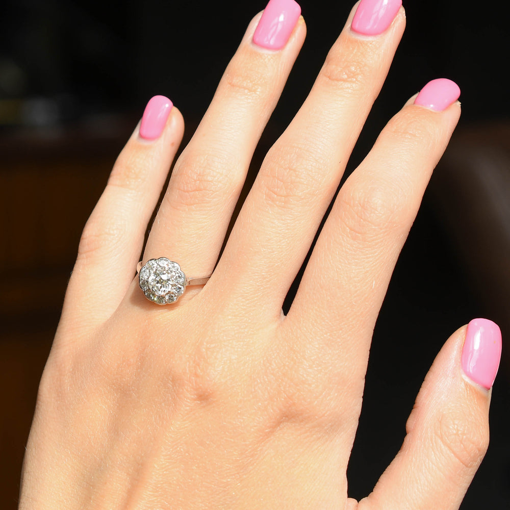 Edwardian Diamond Flower Cluster Ring