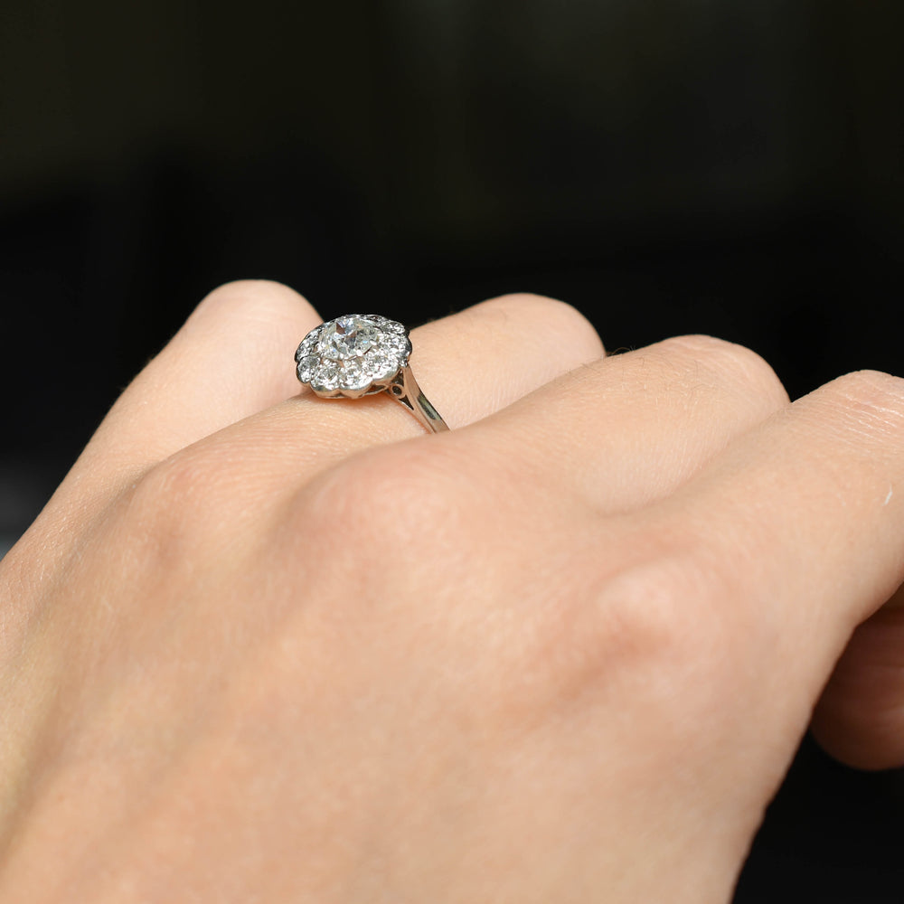 Edwardian Diamond Flower Cluster Ring