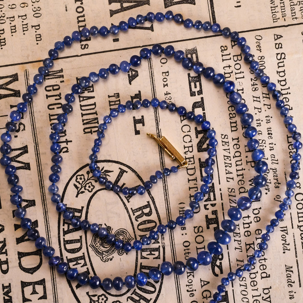 Vintage Sapphire Bead Necklace
