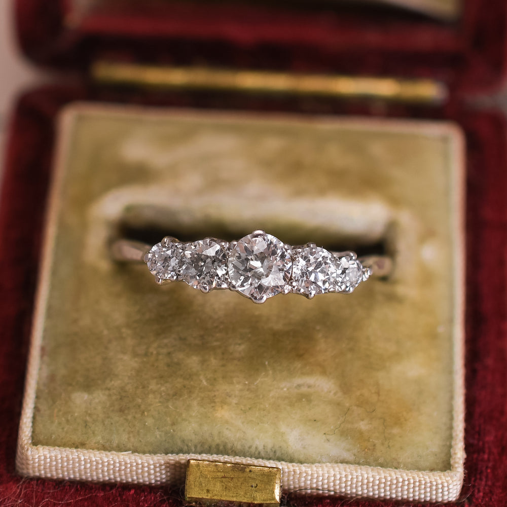 Art Deco Graduated Diamond 5-Stone Ring