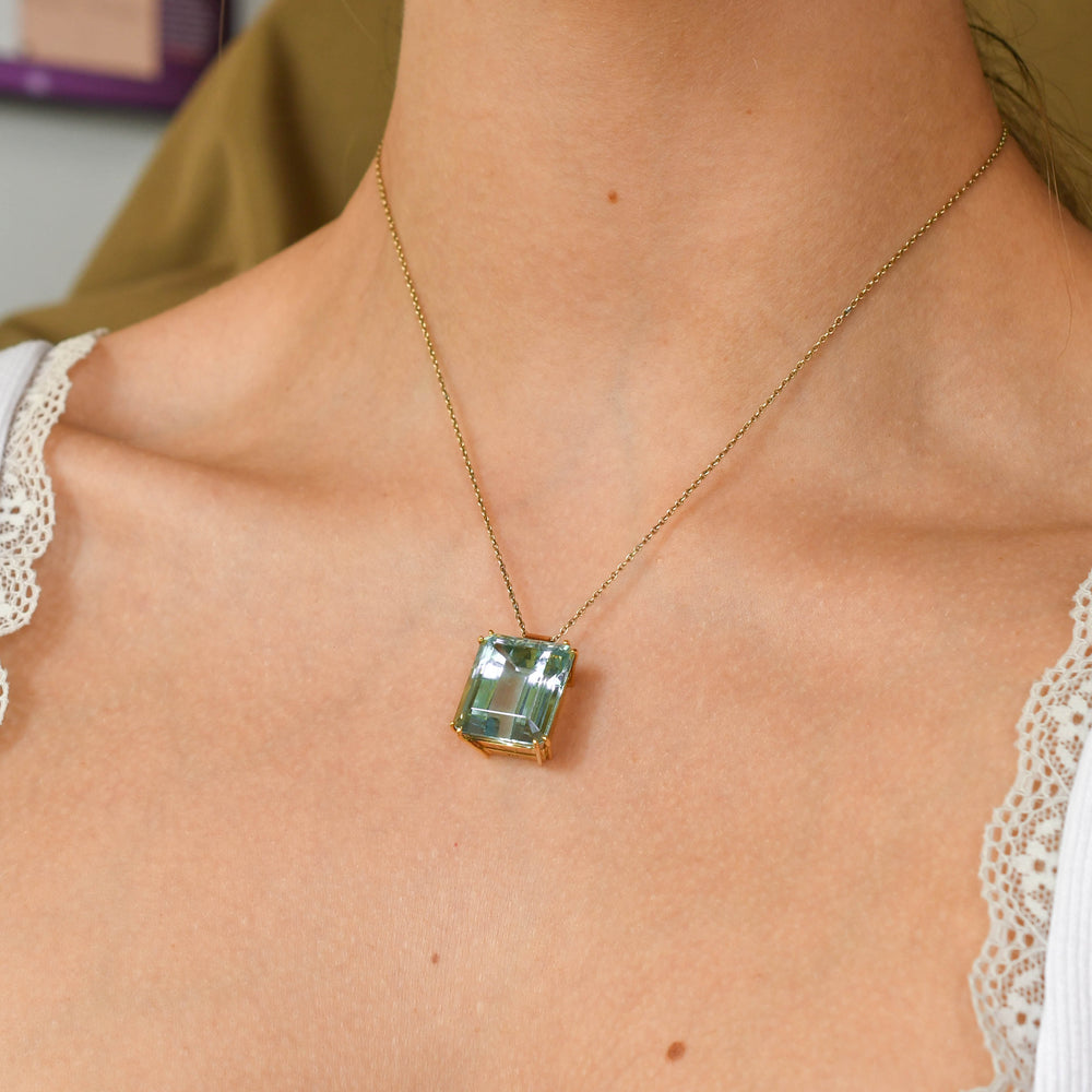 Vintage 35.2ct Aquamarine Pendant