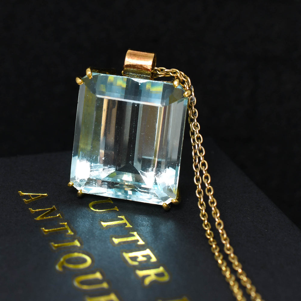 Vintage 35.2ct Aquamarine Pendant