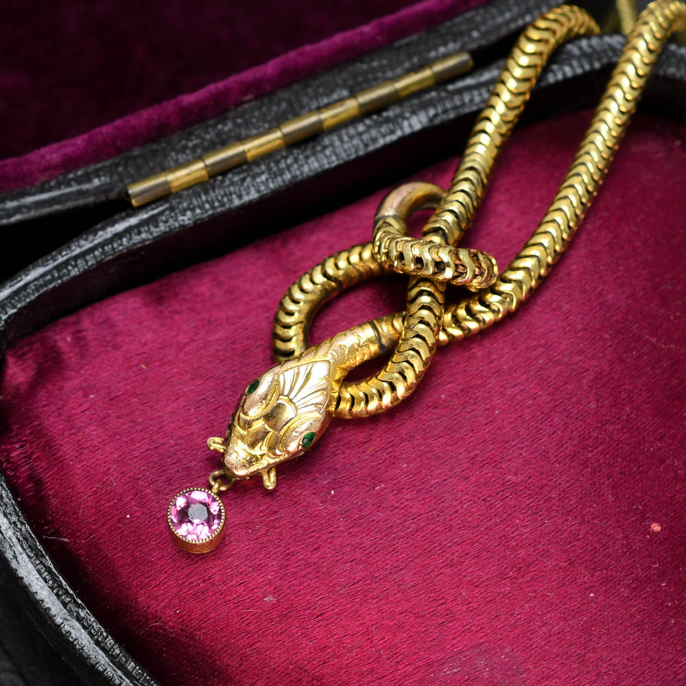 Edwardian Gold Snake Chain Necklace