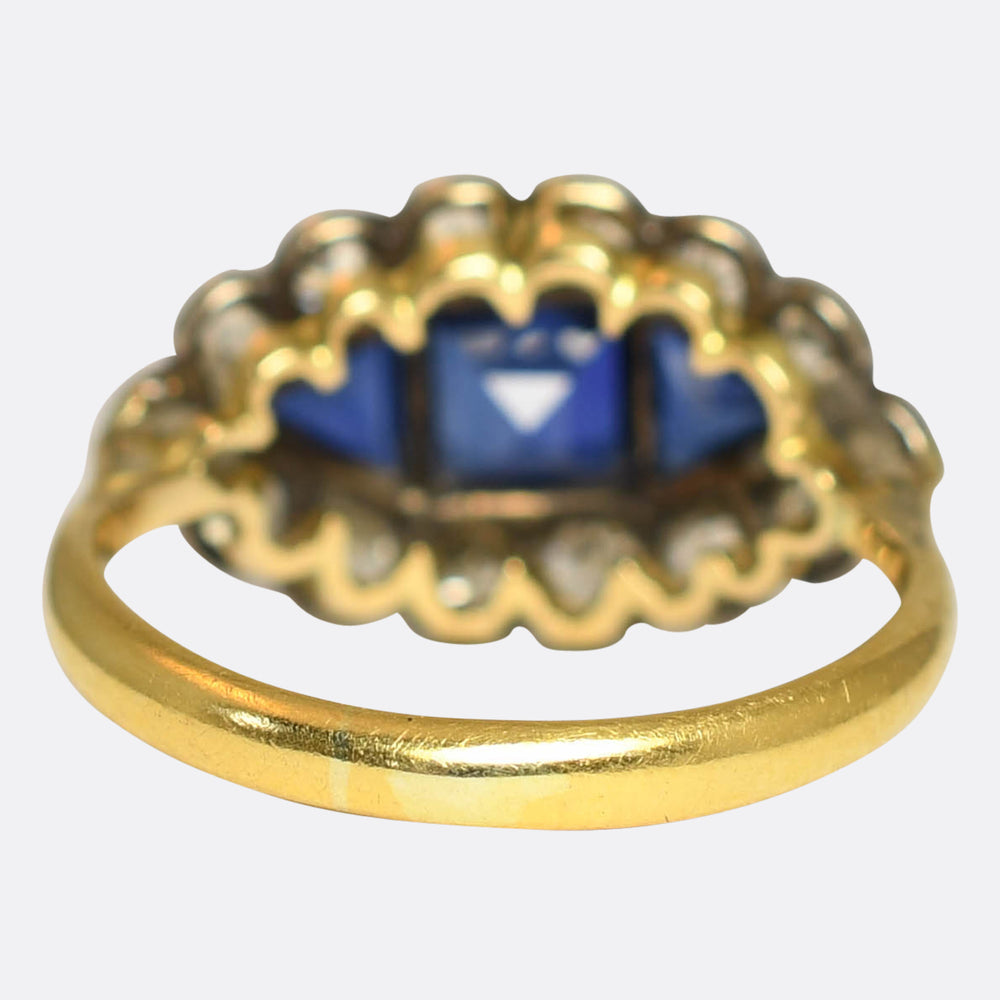 Art Deco Sapphire & Diamond Eye Cluster Ring