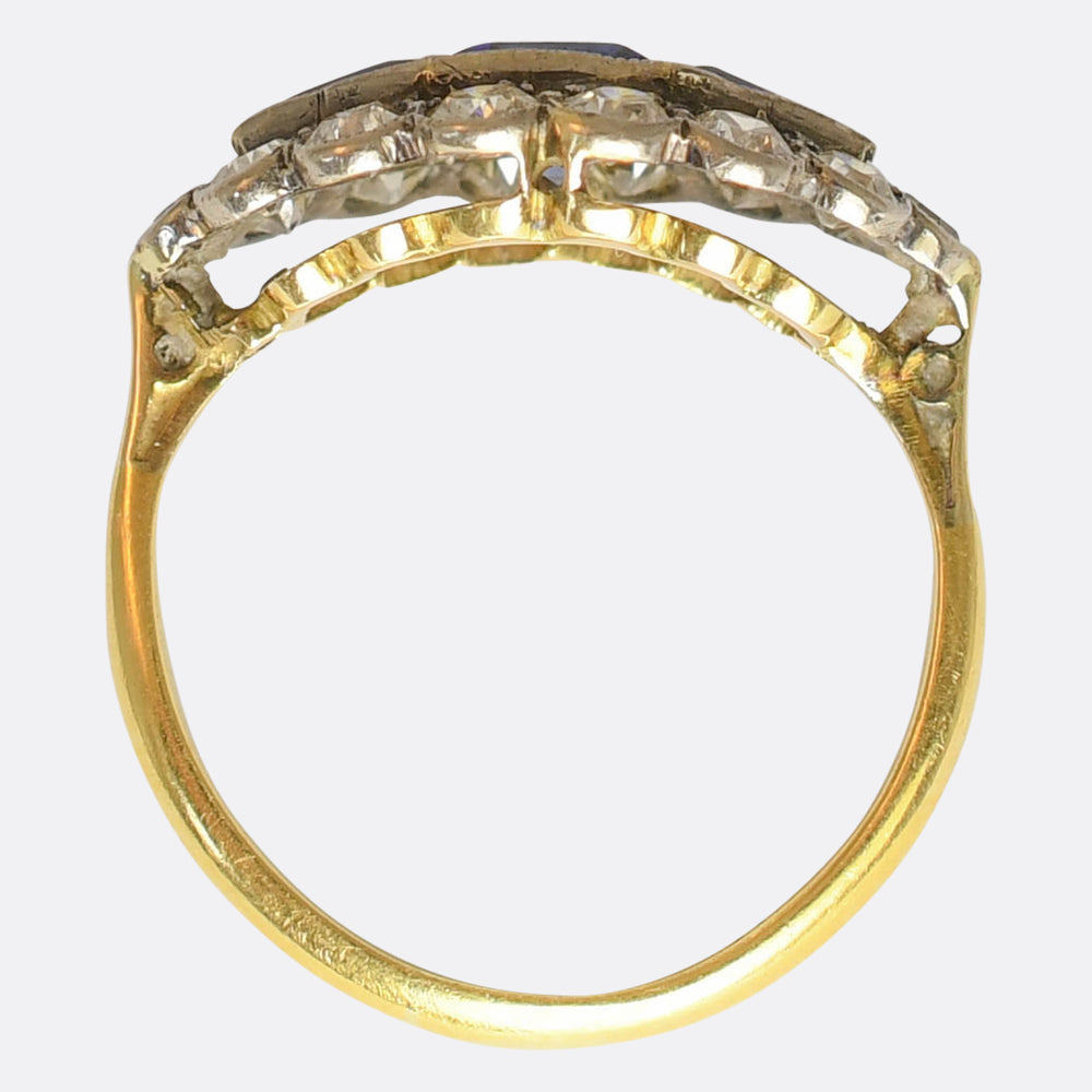 Art Deco Sapphire & Diamond Eye Cluster Ring