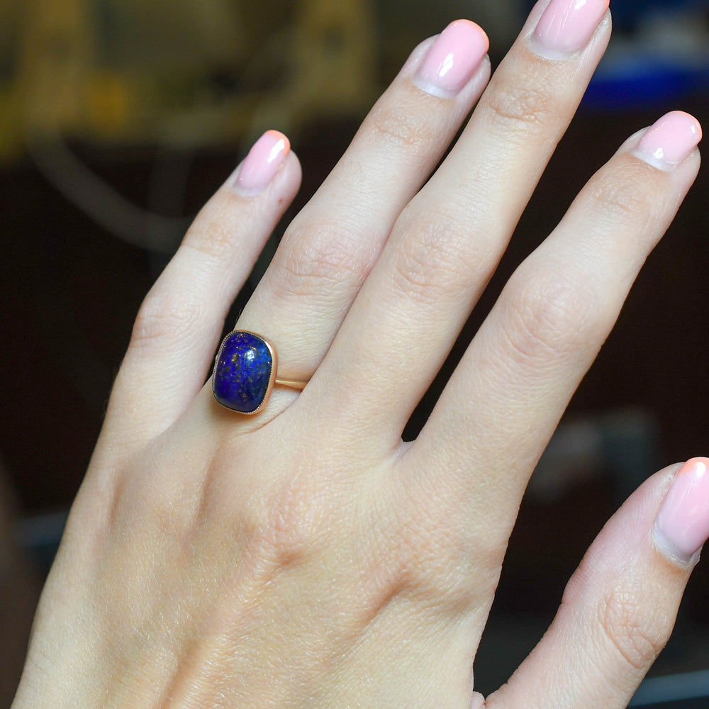Edwardian Lapis Lazuli Boulder Ring