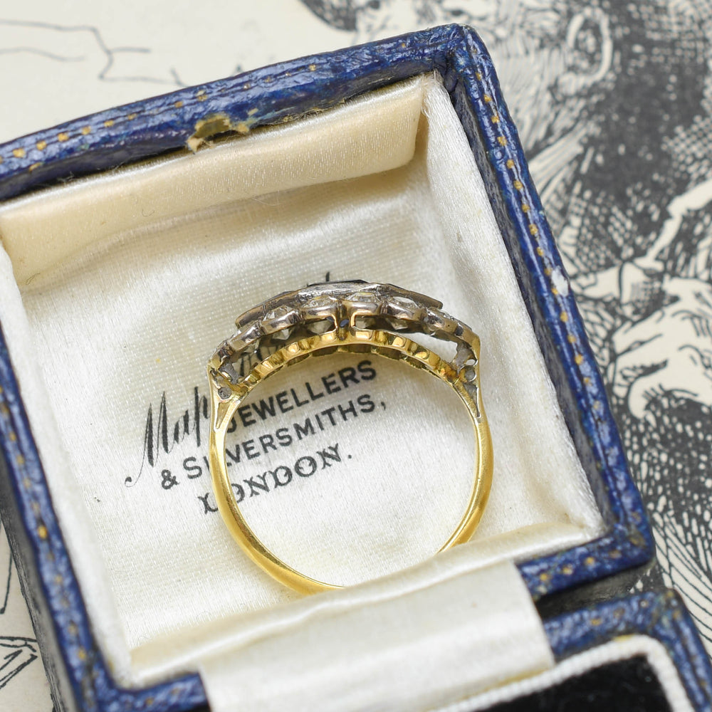 Art Deco Sapphire & Diamond Eye Cluster Ring