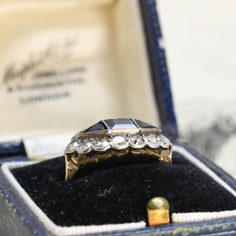 Art Deco Sapphire & Diamond Eye Cluster Ring