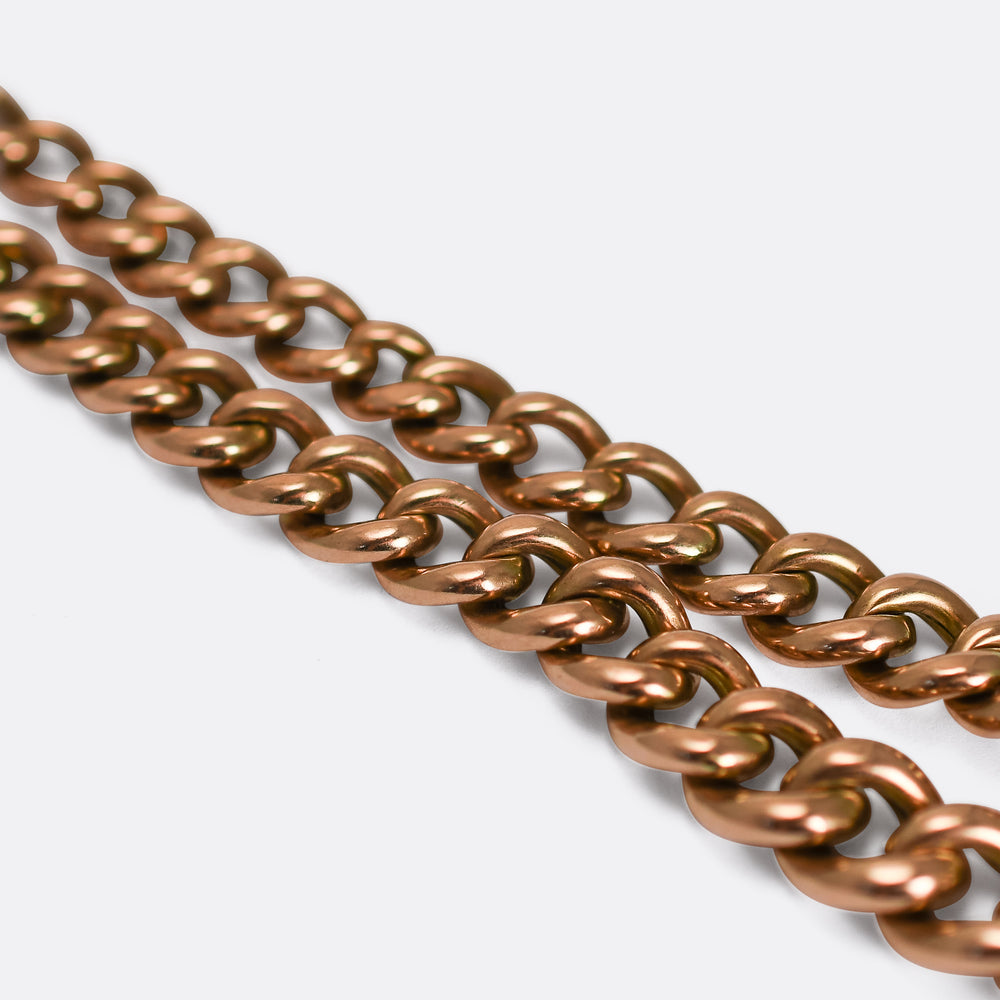 Victorian Rose Gold Curb-Link Bracelet