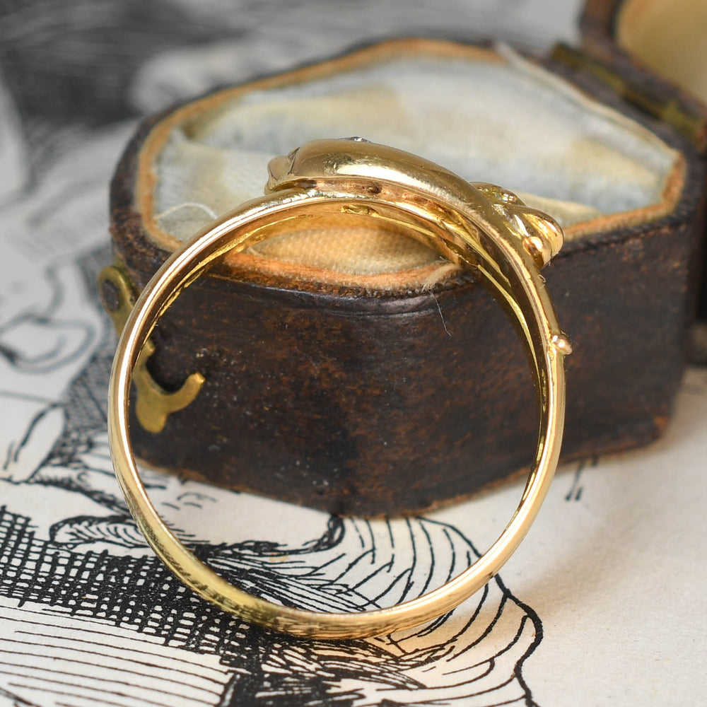 Antique Diamond Double Snake Ring