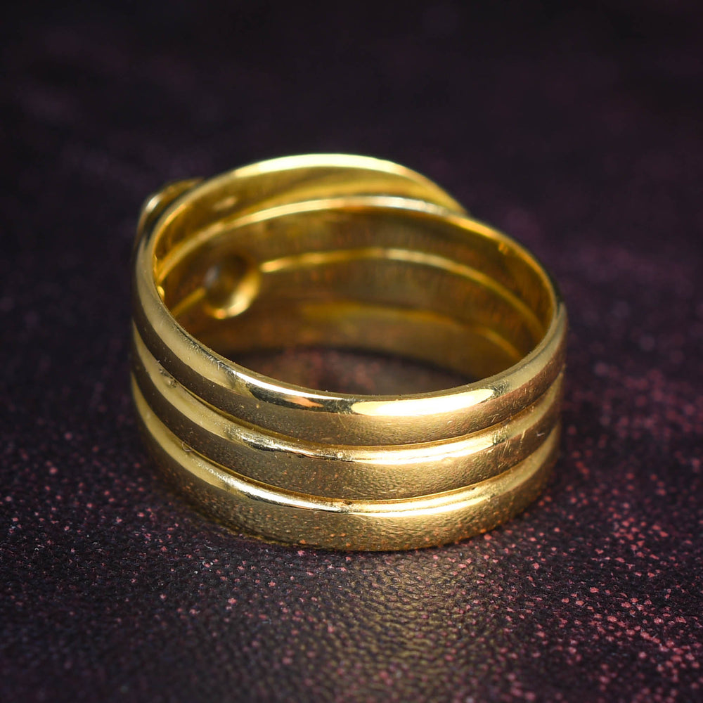 Antique Diamond 18k Gold Snake Ring