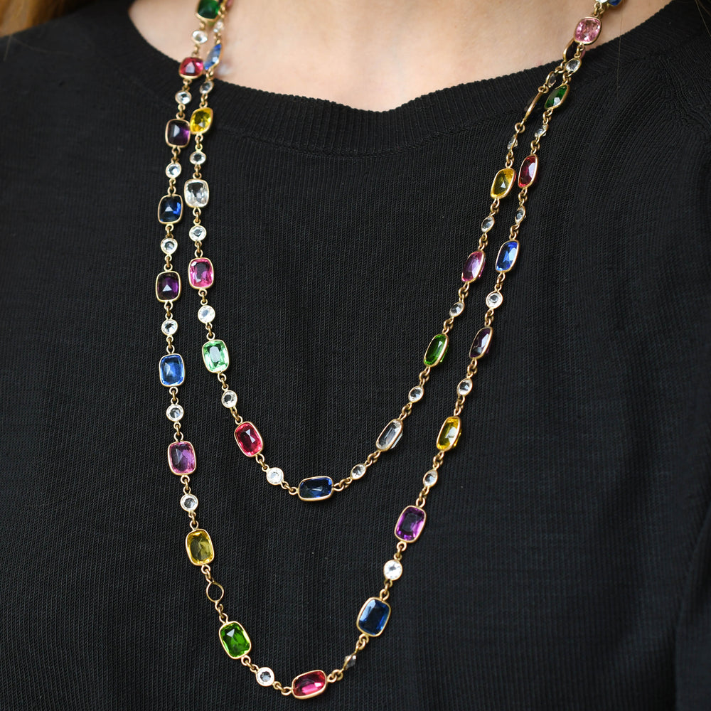 Antique Paste Harlequin Long Chain, 56'