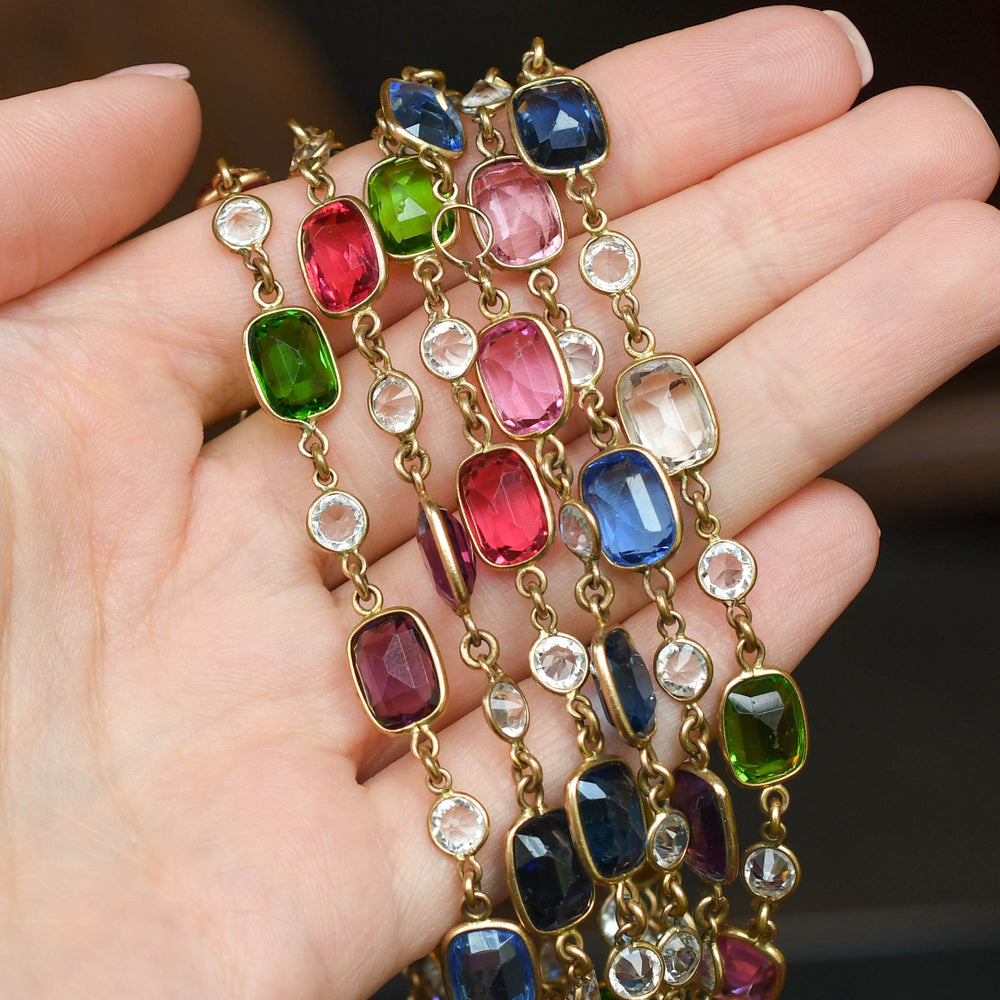 Antique Paste Harlequin Long Chain, 56'