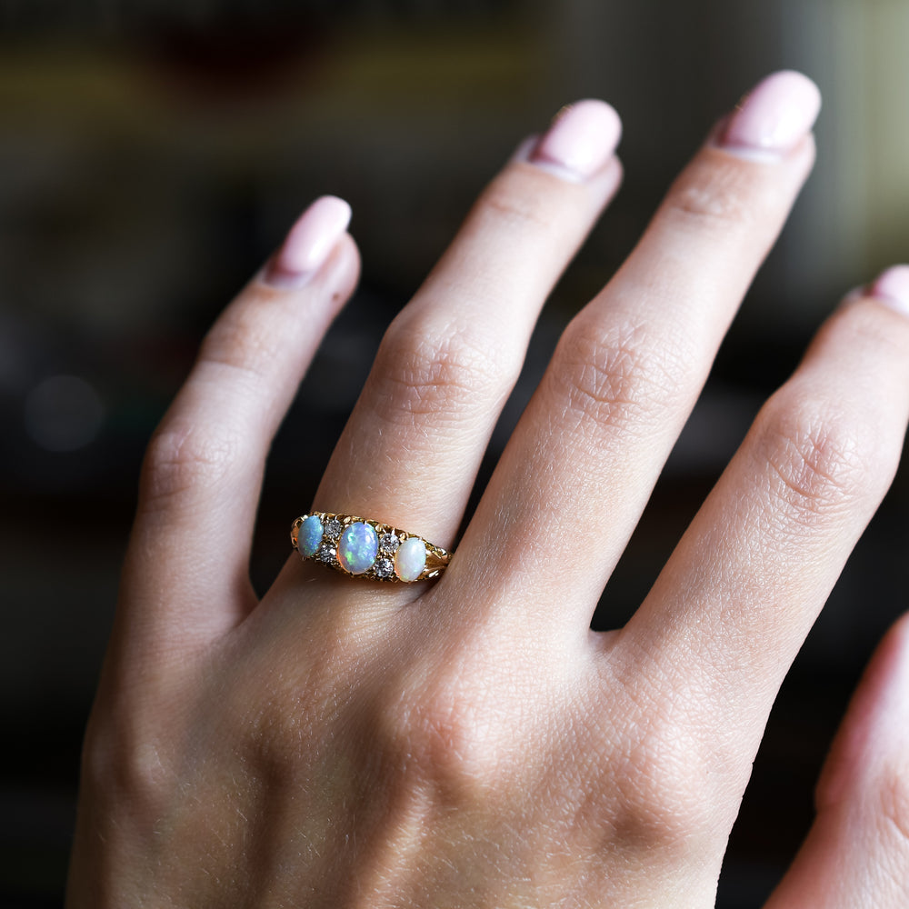 Edwardian Opal & Diamond Ring