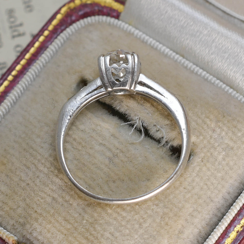 Art Deco Diamond Platinum Solitaire Engagement Ring