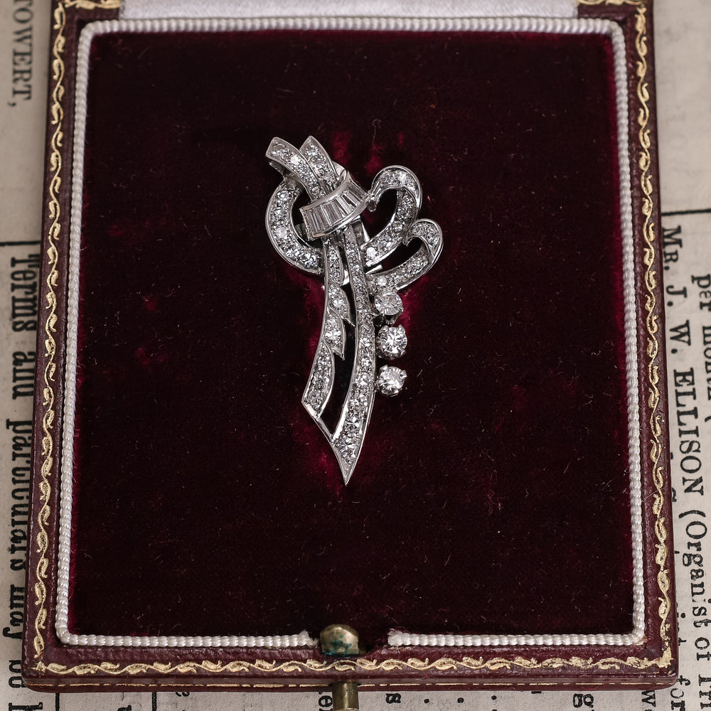 Art Deco Diamond Spray Brooch
