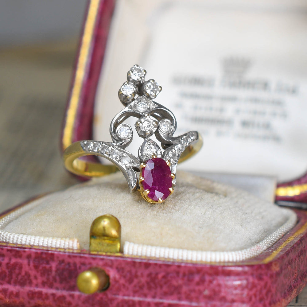 Belle Époque Ruby & Diamond Spray Ring