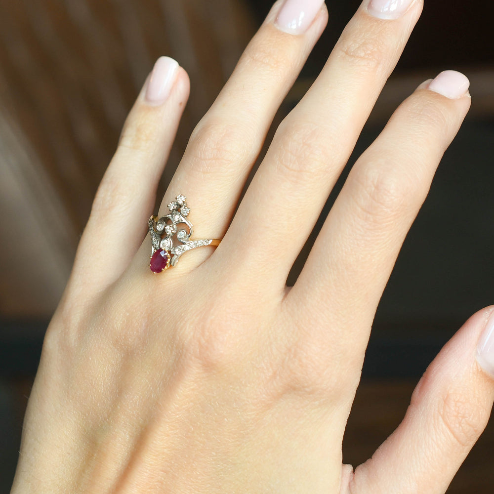Belle Époque Ruby & Diamond Spray Ring