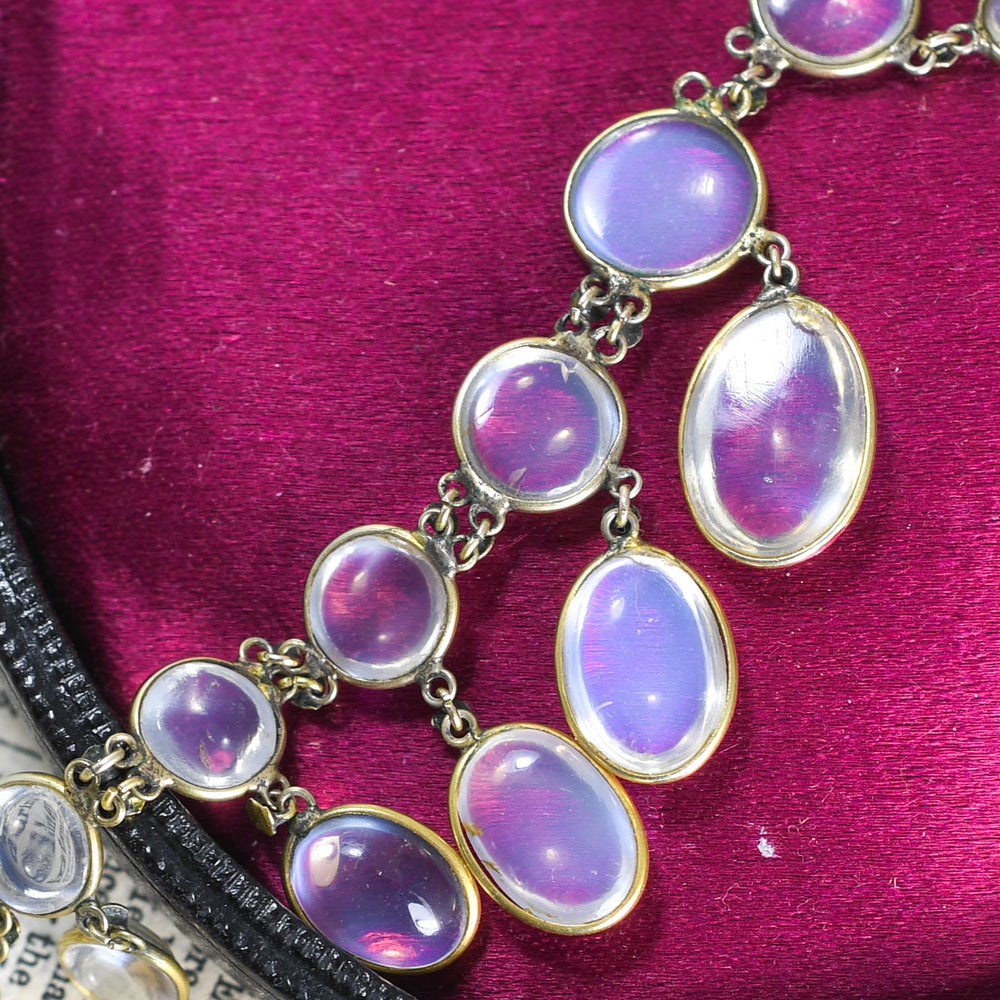 Edwardian Moonstone Fringe Necklace