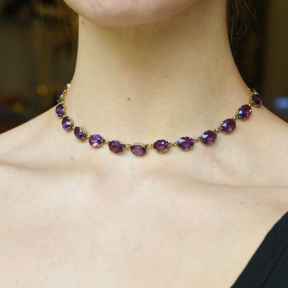 Edwardian Amethyst Rivière Necklace