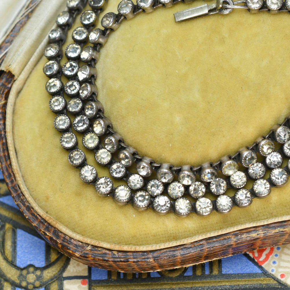 1920's Paste Gemstone Chain Necklace