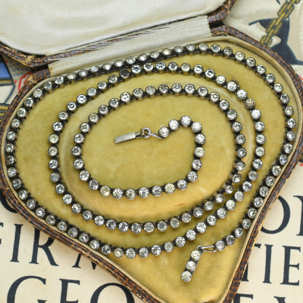 1920's Paste Gemstone Chain Necklace