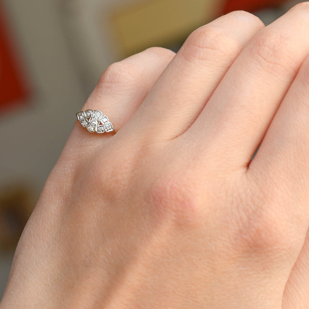 Art Deco Diamond Openwork Cluster Ring