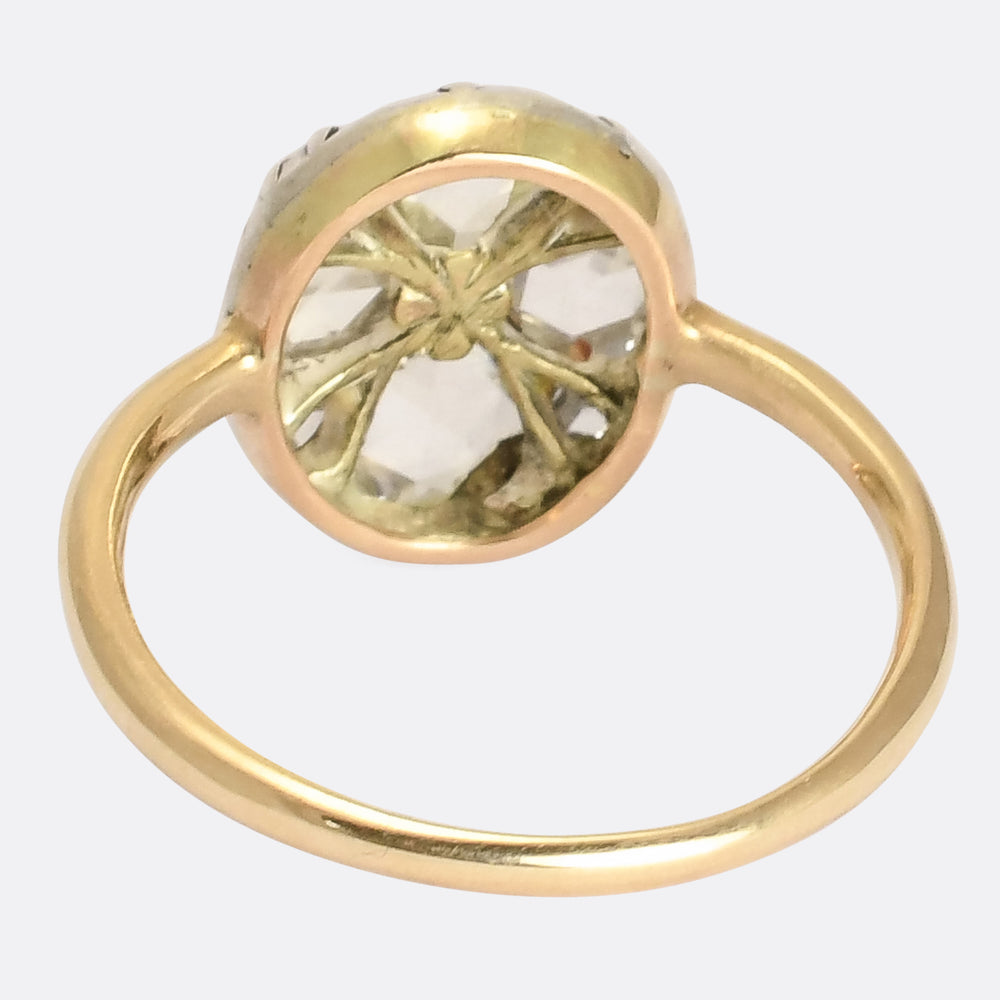 Victorian Rose Cut Diamond Cluster Ring