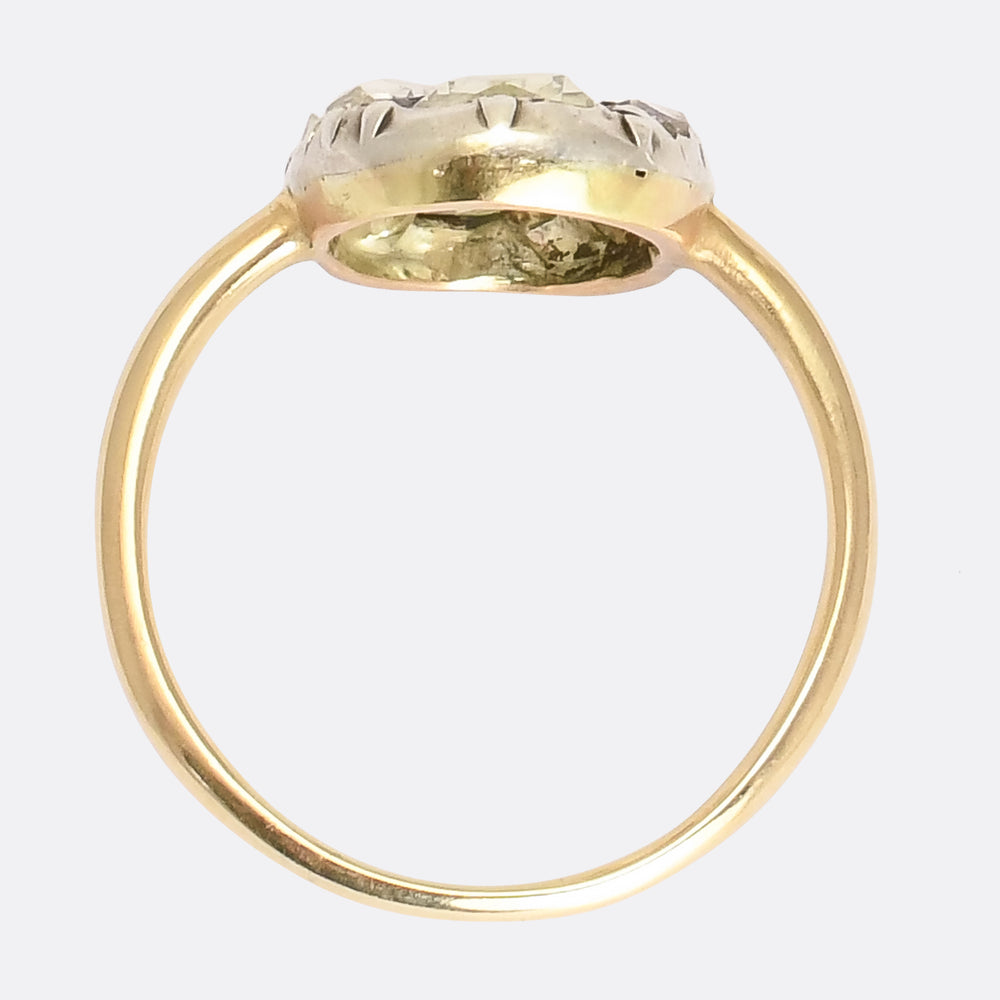 Victorian Rose Cut Diamond Cluster Ring