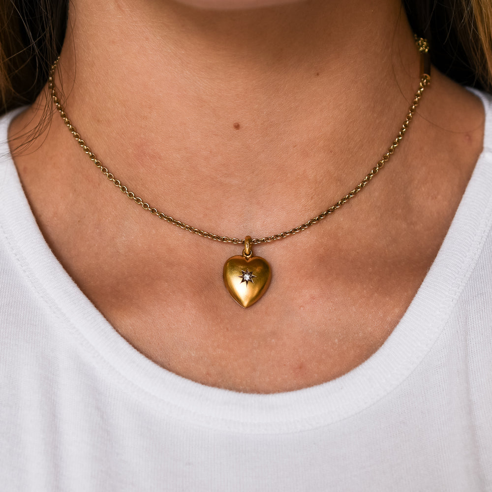 Victorian Diamond Puffed Heart Locket