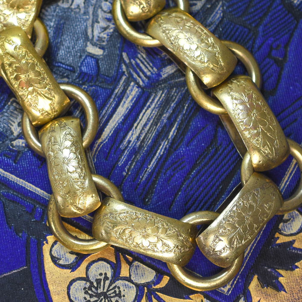 Victorian 15k Gold Book Chain Collar