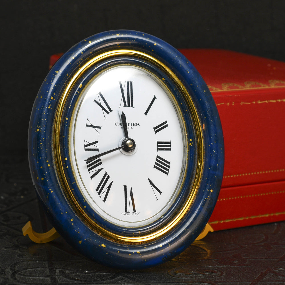 Vintage Cartier Lapis Lazuli Desk Clock