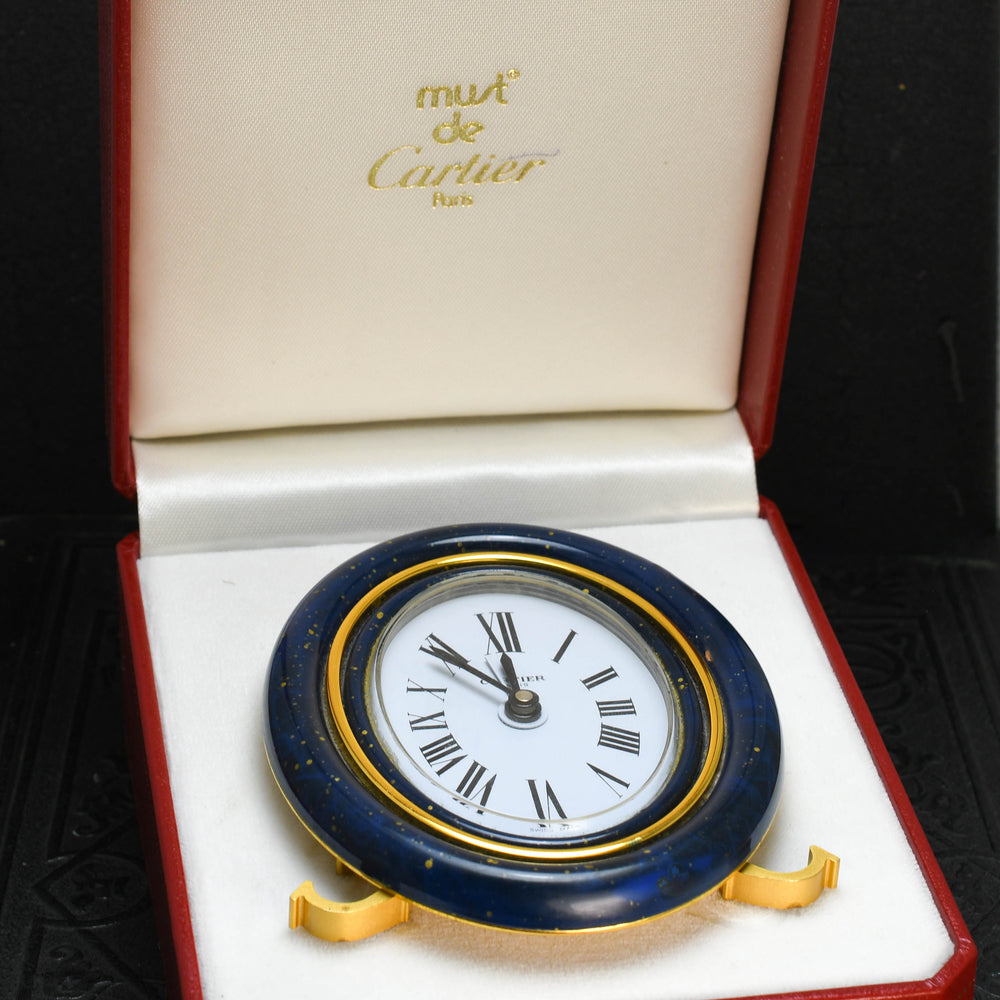 Vintage Cartier Lapis Lazuli Desk Clock