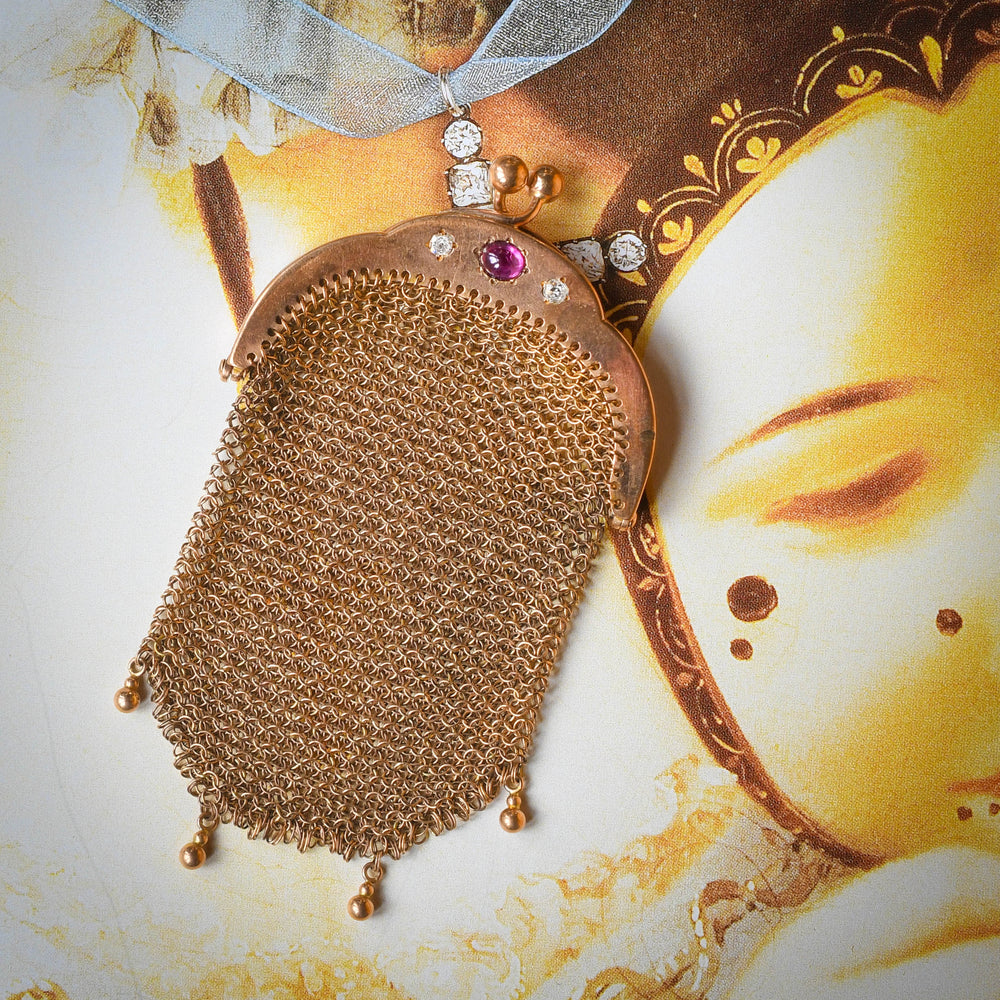 High Victorian Ruby & Diamond Miser's Purse