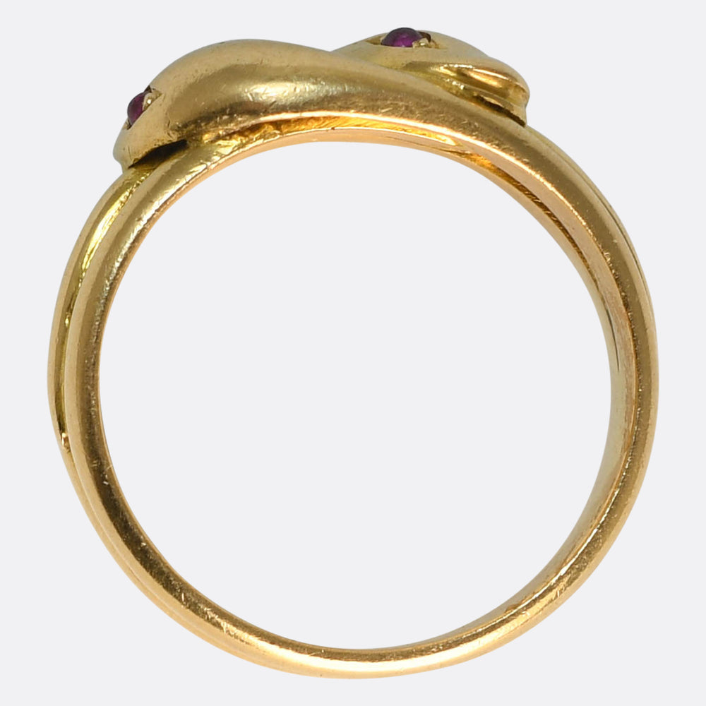 Edwardian Ruby Double Snake Ring