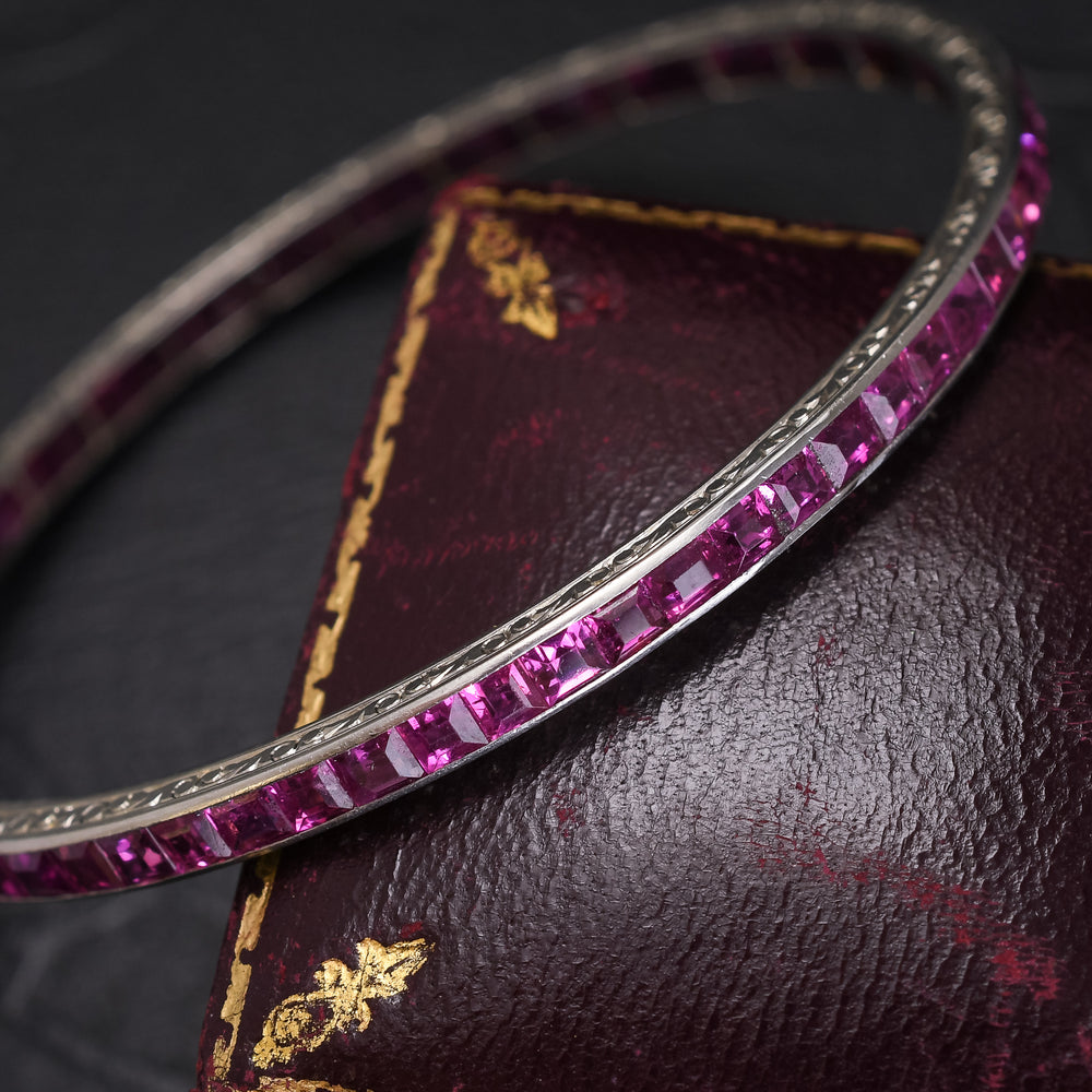Art Deco Burma Ruby Bangle