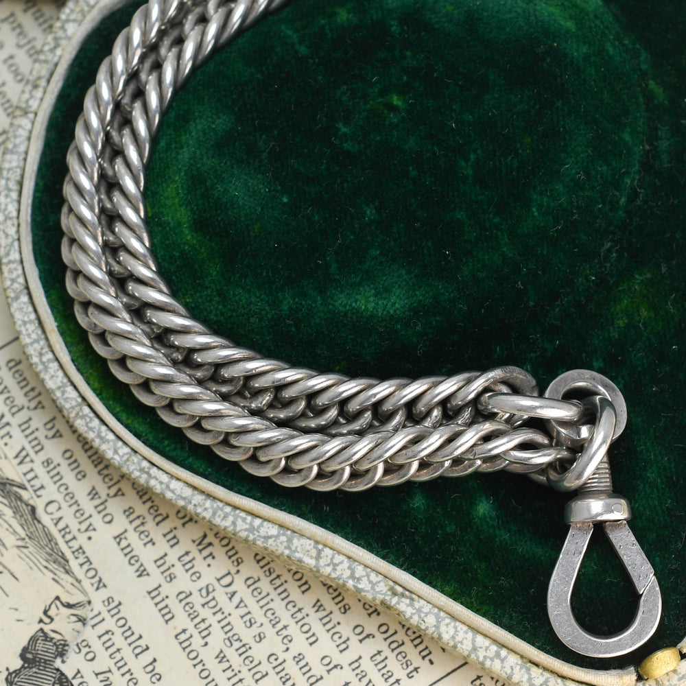 Victorian Heavy Silver Guard Chain 60