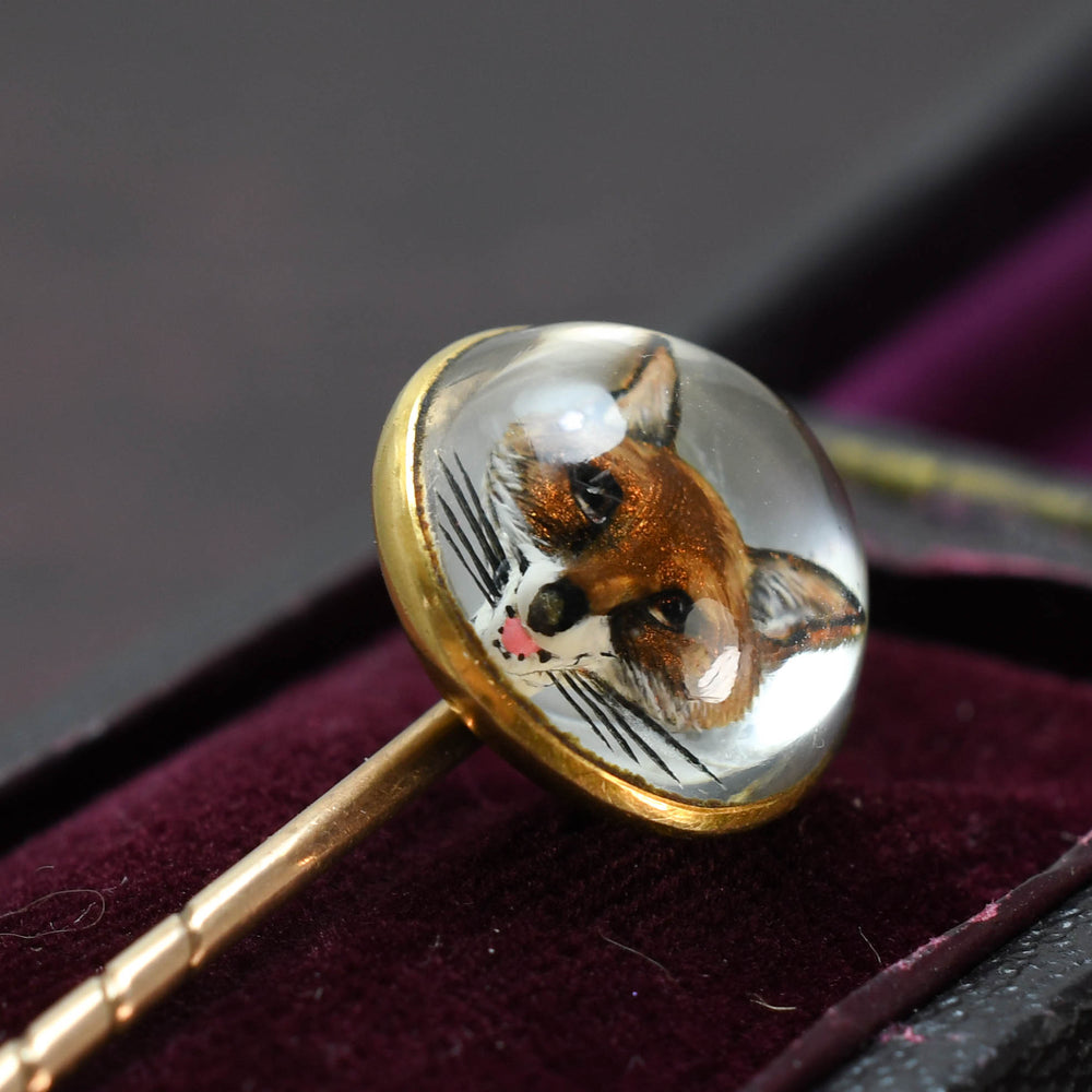 Victorian Fox Essex Crystal Stick Pin