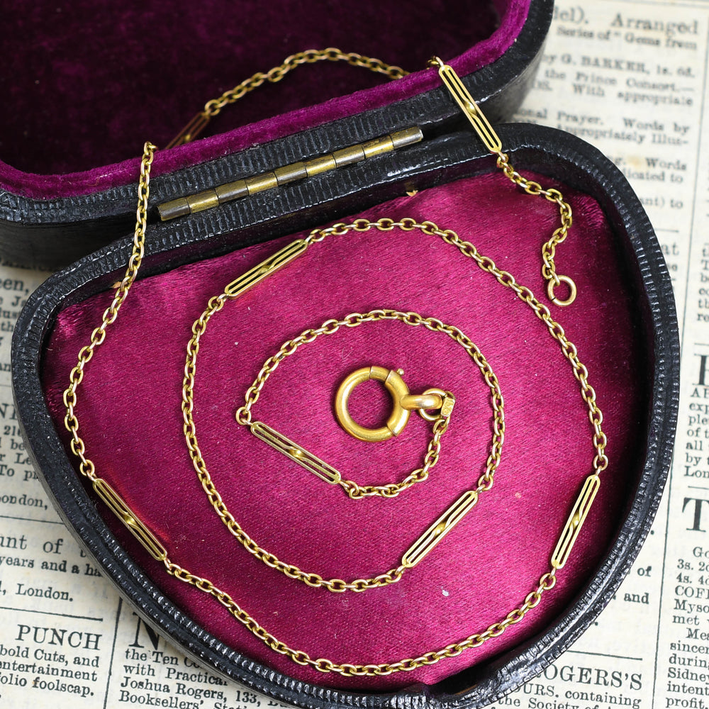 Edwardian 15k Gold Chain Necklace