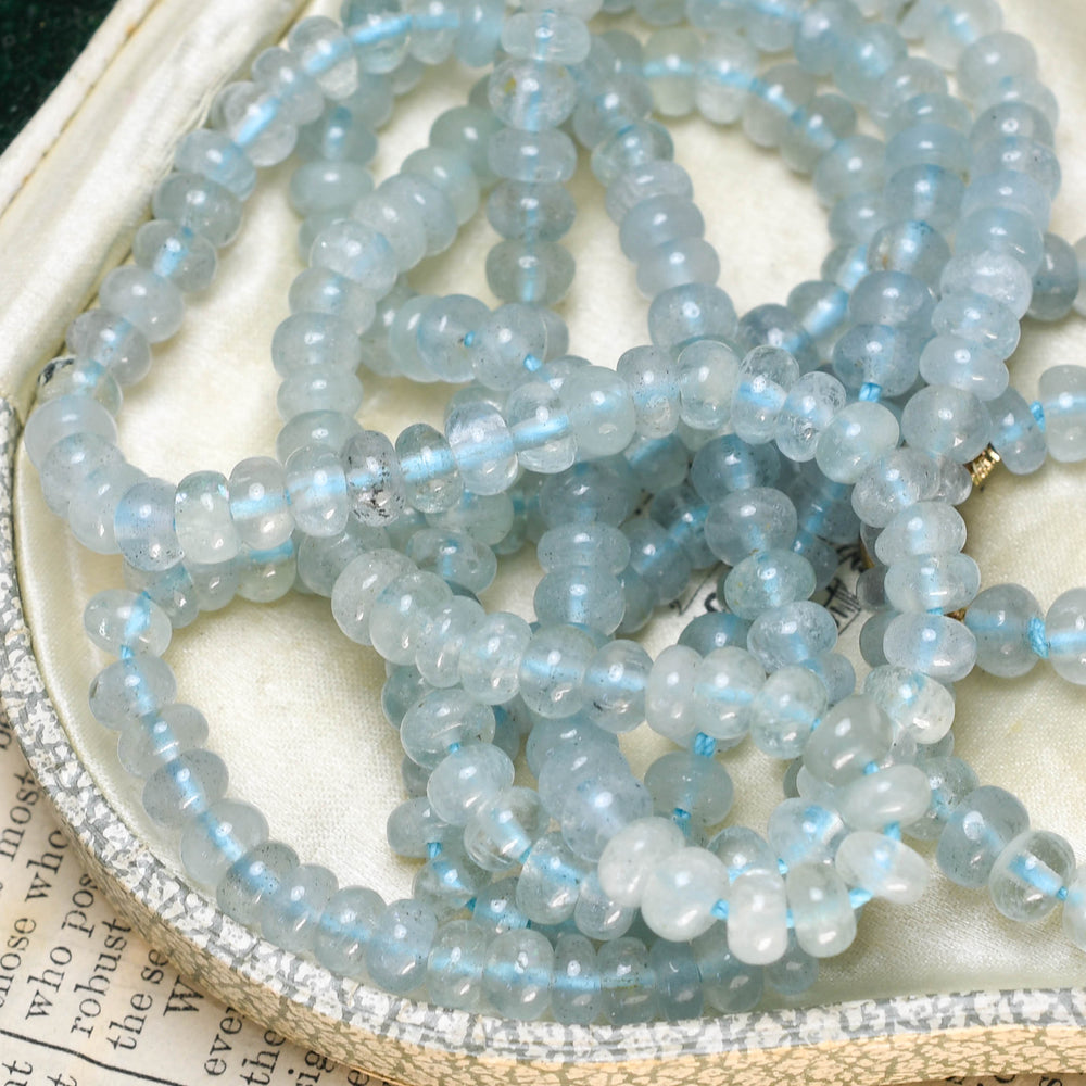 1920's Aquamarine Bead Necklace