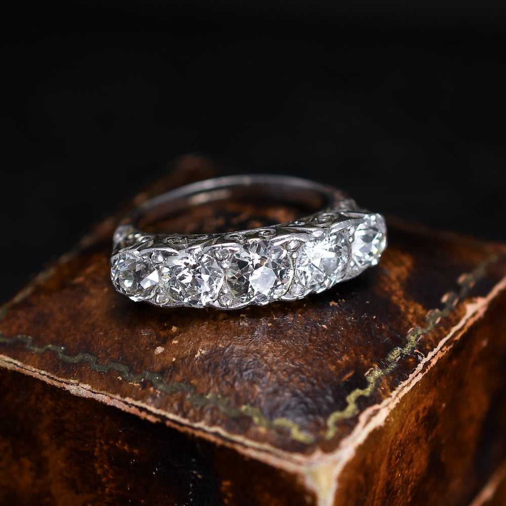 Early 20th Century  5 Stone Half Hoop Diamond Ring
