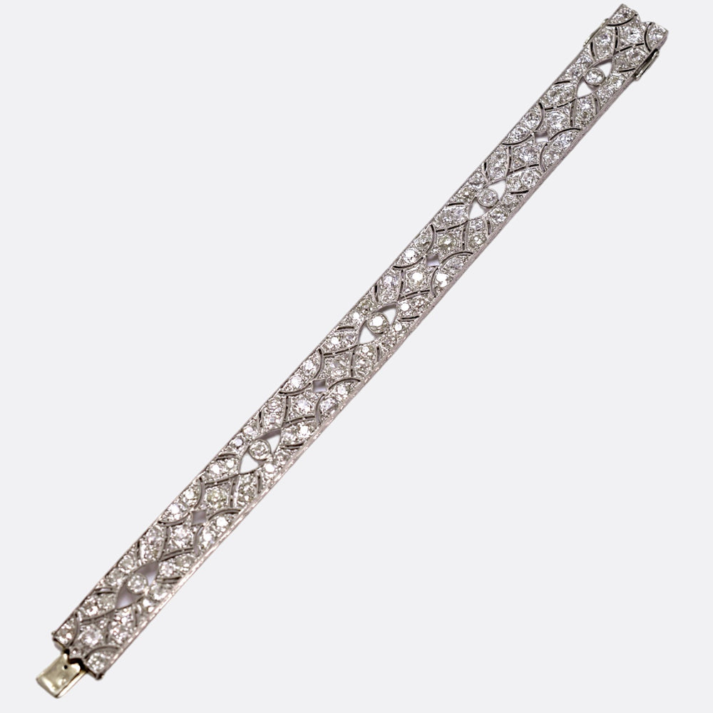 Striking Art Deco Diamond 10 Carat Bracelet