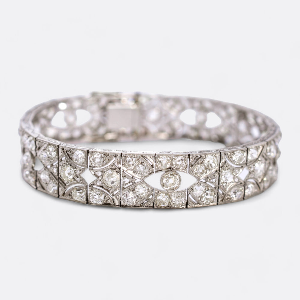 Striking Art Deco Diamond 10 Carat Bracelet