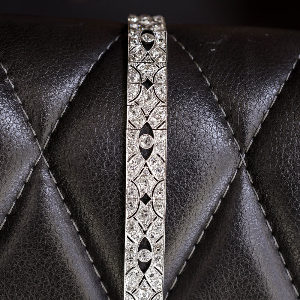 Striking Art Deco Diamond 10 Carat Bracelet