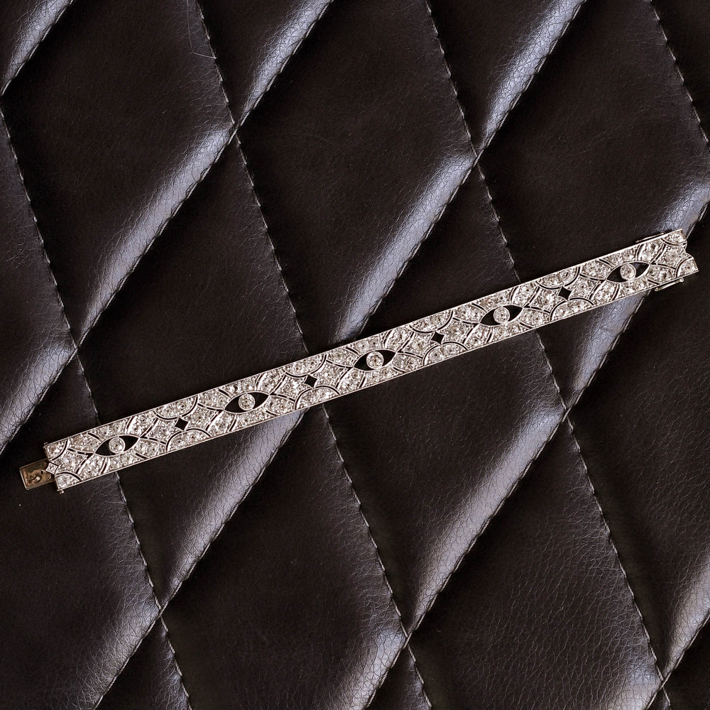 Striking Art Deco Diamond 10 Carat Bracelet