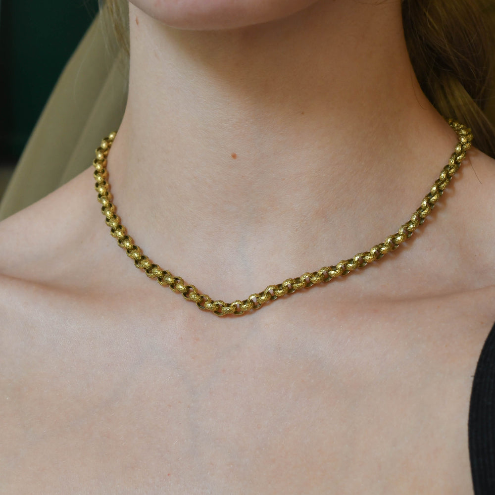 Georgian Pinchbeck Pearl Chain Necklace