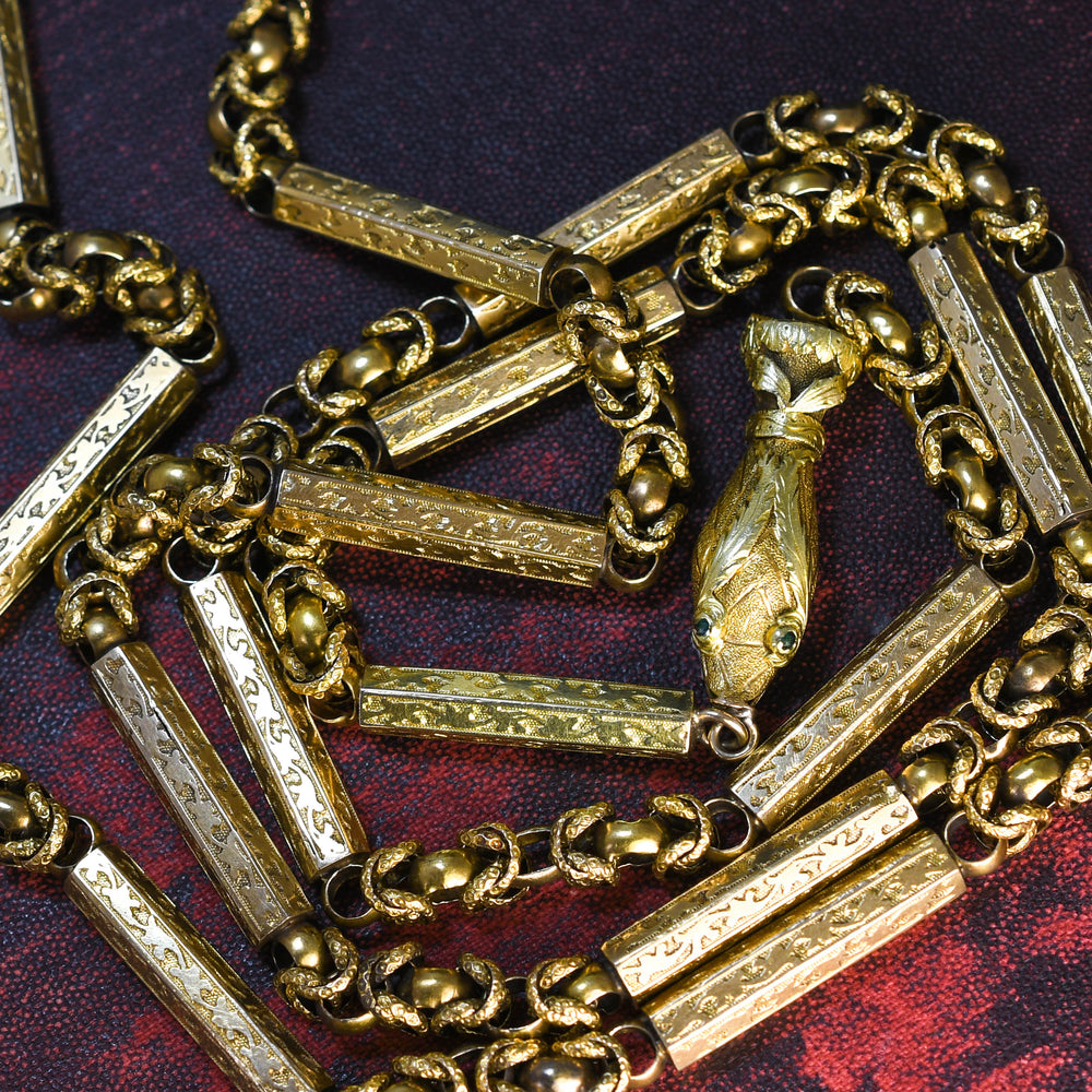 Georgian 18k Gold Snake Chain