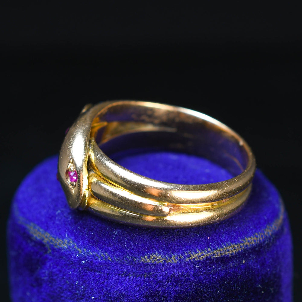 Edwardian Ruby Double Snake Ring