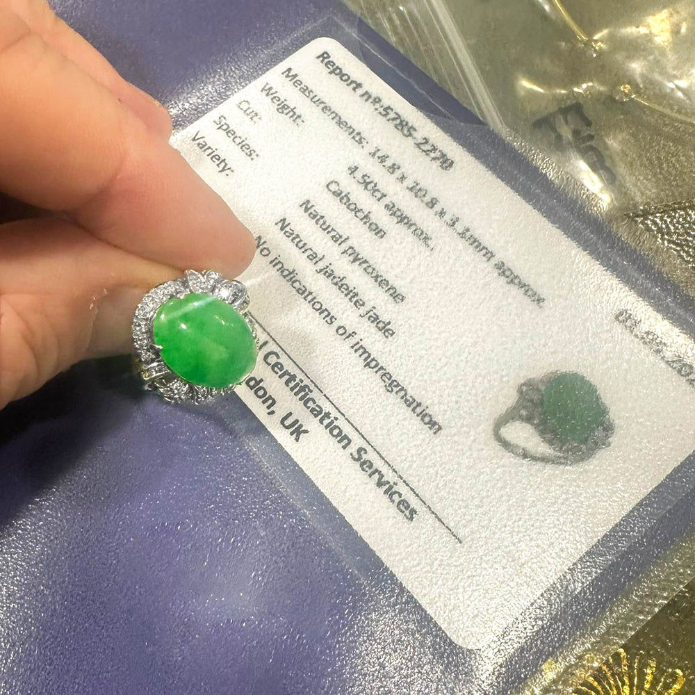 1930's Jade & Diamond Cocktail Ring