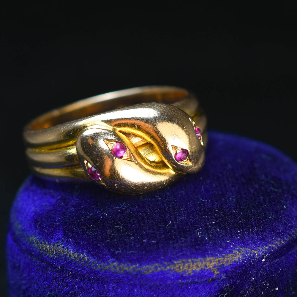 Edwardian Ruby Double Snake Ring